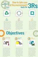 Infographic to improve the environment with icons to apply the 3Rs vector