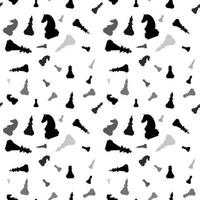 Seamless background with chess pieces in different shades of gray and black vector