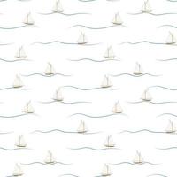Seamless background with cute colored ships A repeating vector
