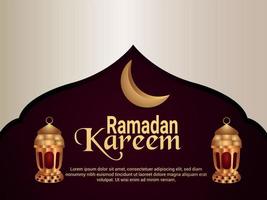 Ramadan kareem islamic festival celebration background with islamic lantern vector