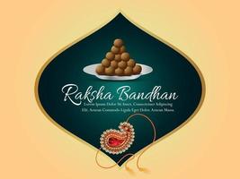 Indian festival invitation greeting card with sweet  and rakhi vector