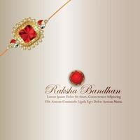 Raksha bandhan indian festival with elegant crystal rakhi on white background vector