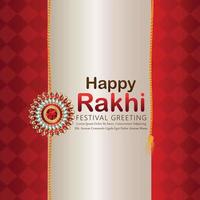 Happy rakhi celebration greeting card with vector illustration and crystal rakhi