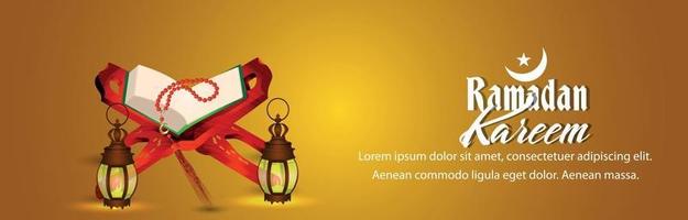 ilustración vectorial del libro sagrado quraan para ramadan kareem vector