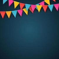 Banner with garland of flags and ribbons Holiday Party background for birthday party carnava vector