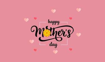 Feliz día de la madre banner fondo de vacaciones corazón hecho de corazones de origami rosa y rojo sobre fondo rosa suave vector