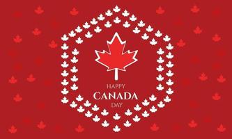 fondo del día de canadá con hojas de arce y bandera de canadá vector de feliz día de canadá