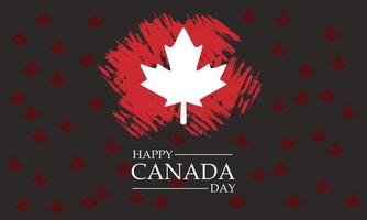 fondo del día de canadá con hojas de arce y bandera de canadá vector de feliz día de canadá
