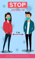 Social Distance concept, web banner coronavirus prevention vector