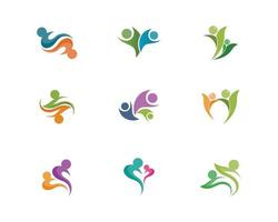 Community people care logo and symbols template vector