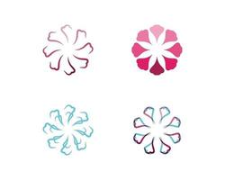 Vector set of floral patterns on a white background