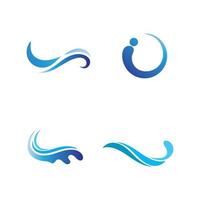 Waves beach logo and blue symbols template icons app vector