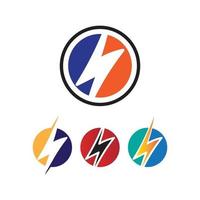 logotipo y símbolos del icono del relámpago del vector eléctrico