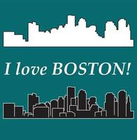 Massachusetts Boston city silhouette