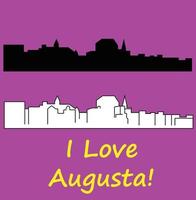Maine Augusta city silhouette vector