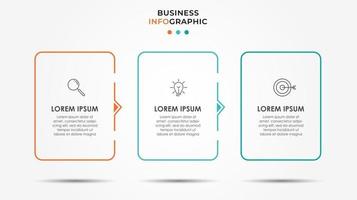 Plantilla de negocio de diseño infográfico vectorial con iconos y 3 opciones o pasos que se pueden utilizar para presentaciones de diagrama de proceso banner de diseño de flujo de trabajo vector