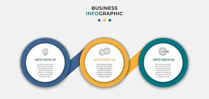 Vector Infographic design business template with icons and 3 options or steps Can be used for process diagram presentations workflow layout banner