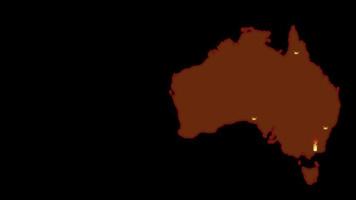 ilustração de vídeo em movimento fogos na austrália