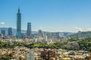 Panoramic view of Taipei City in Taiwan photo