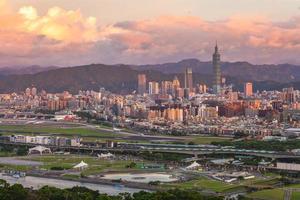Panoramic view of Taipei City in Taiwan photo