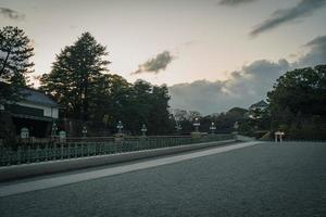 Road at Edo castle in Tokyo, Japan in winter photo