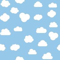 Cloud Seamless Pattern blue background vector