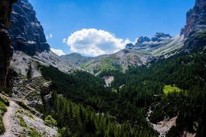 Green valley in the Dolomites photo