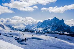 Peaks of the Dolomites in winter photo