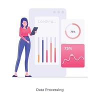 procesamiento de datos y datos comerciales vector