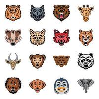 Pack of Animal Faces vector