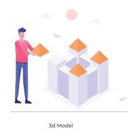 Diseño de modelo 3d vector