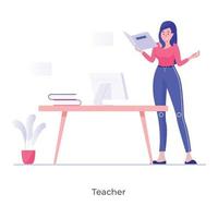 Female teacher in a class vector