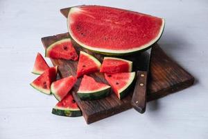 Fresh watermelon fruit on the table photo