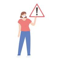 woman warning sign vector