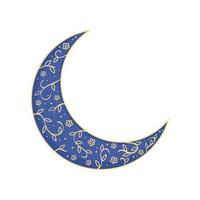 floral moon decoration vector