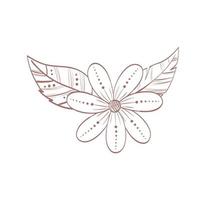 flower leaves boho vector