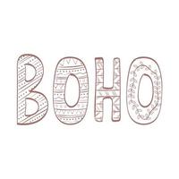 boho letras retro vector