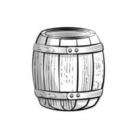 icono de barril de madera vector