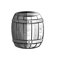 Wine wooden barrel vector