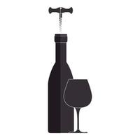 Wine bottle drink vector