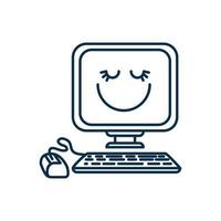 happy computer icon vector