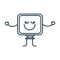 happy computer icon vector