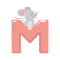 mouse animal alphabet vector