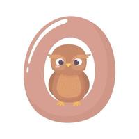 owl animal alphabet vector