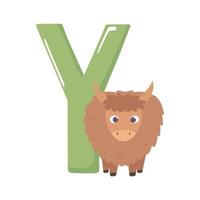 yak animal alphabet vector