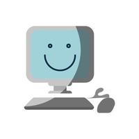 happy computer icon vector