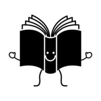 icono de libro feliz vector