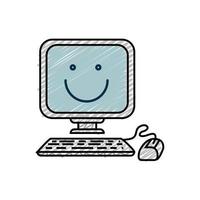 happy computer icon vector