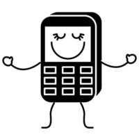 happy phone icon vector