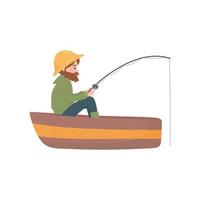 pescador en barco vector